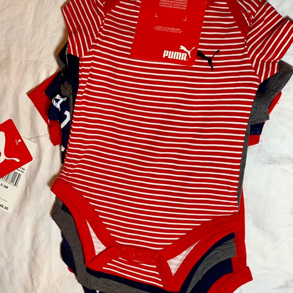 Puma 5 pack bodysuits (0-3 months)